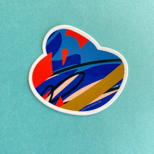 May Yang - Blue & Red Cloud sticker
