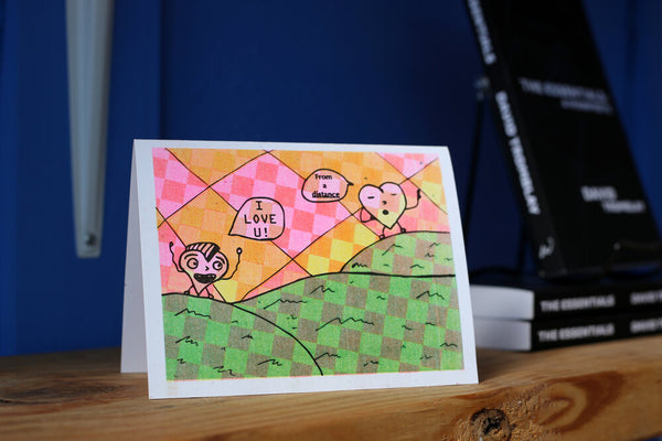 Love U, From a Distance Risograph Card