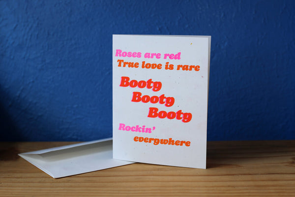 Roses Are Red Risograph Card